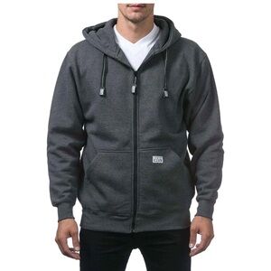 PRO CLUB New men’s HEAVYWEIGHT Gray Zip-Up Hoodie